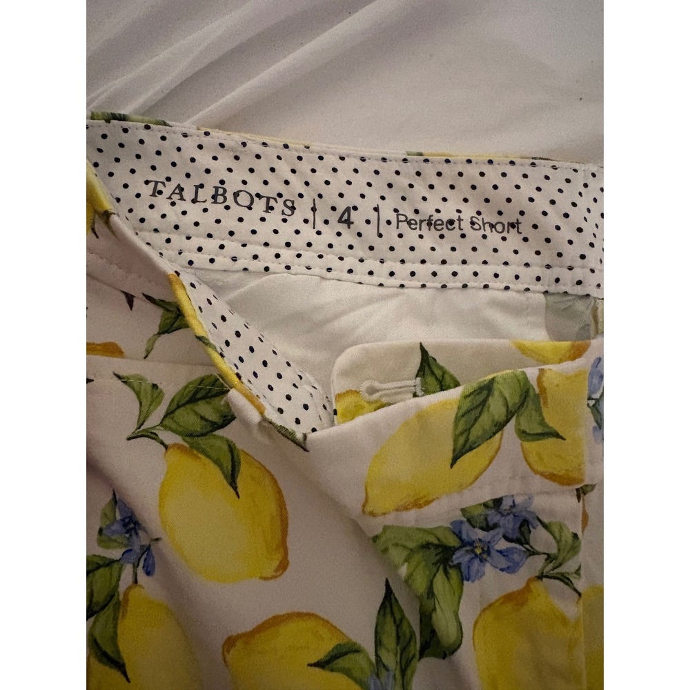 Talbots Lemon Blossom Bermuda Shorts Size 4 Vacation Tropical Print - Picture 4 of 5